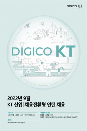 KT, 2022년 9월 신입 및 채용전환형 인턴 채용 시행