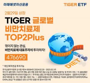 미래에셋, ‘TIGER글로벌비만치료제TOP2Plus ETF’ 신규 상장